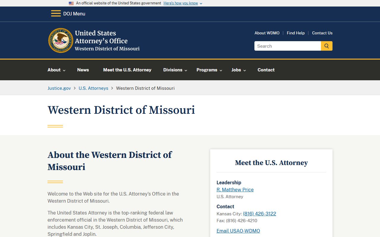 Atchison County criminal court records federal prosecutor resource