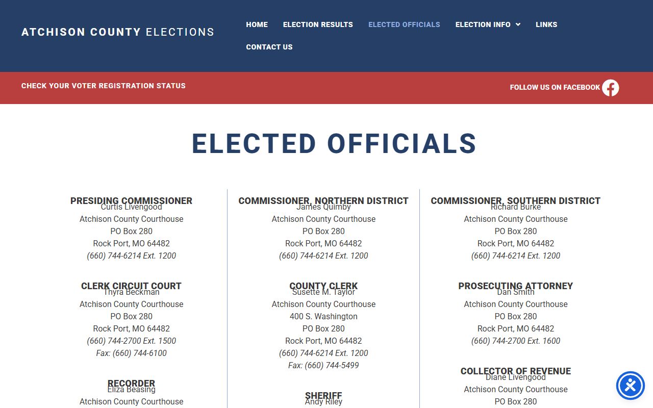 Atchison County court records elected officials page