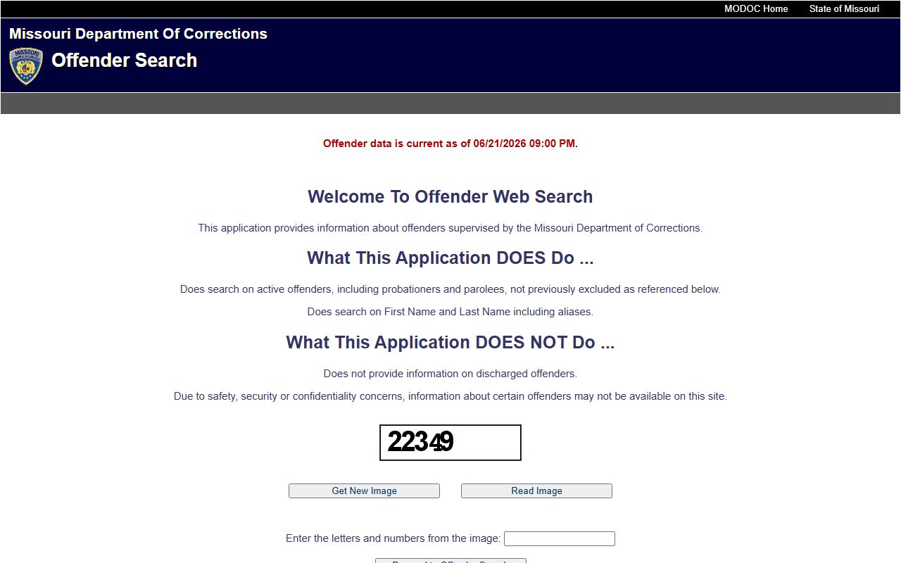 Atchison County inmate records Missouri DOC offender search